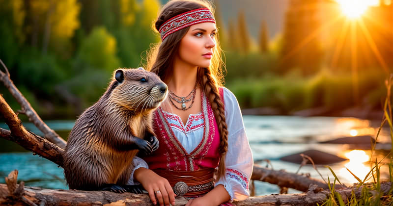 Бобер Женщина у славян
